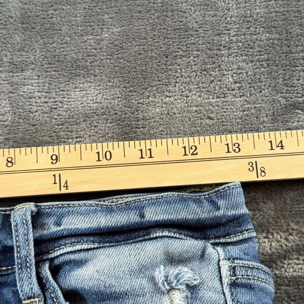Judy Blue Women's‎ Jeans Straight Fit Distressed Raw Hem Medium Wash Size 1/25